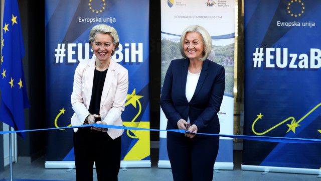 European Commission President Ursula von der Leyen and the Chairperson of the Council of Ministers of Bosnia and Herzegovina Borjana Kristo 01 11 2023